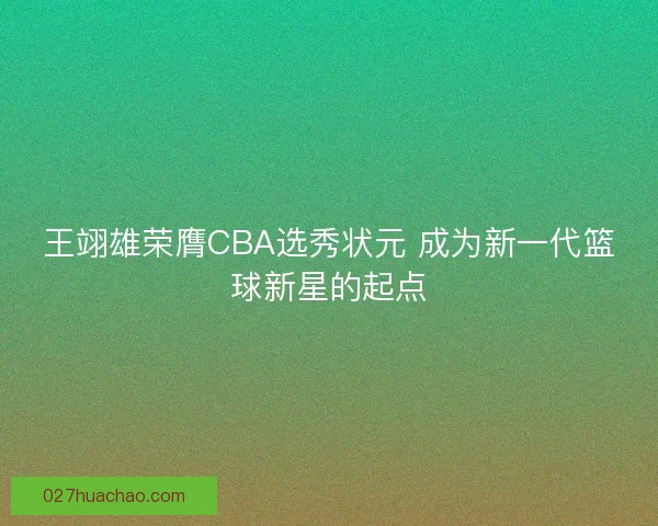 王翊雄荣膺CBA选秀状元 成为新一代篮球新星的起点